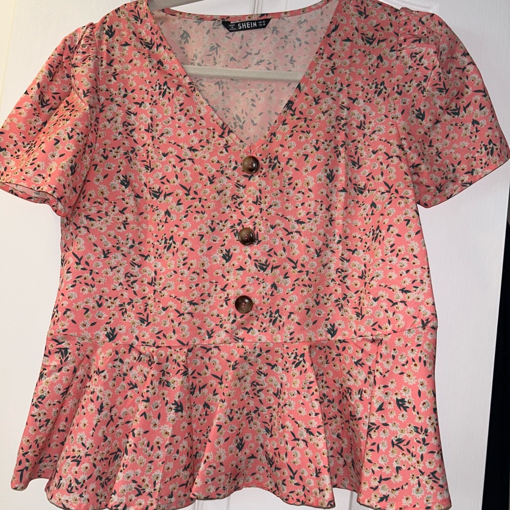 SHEIN Pink Floral Women's Top